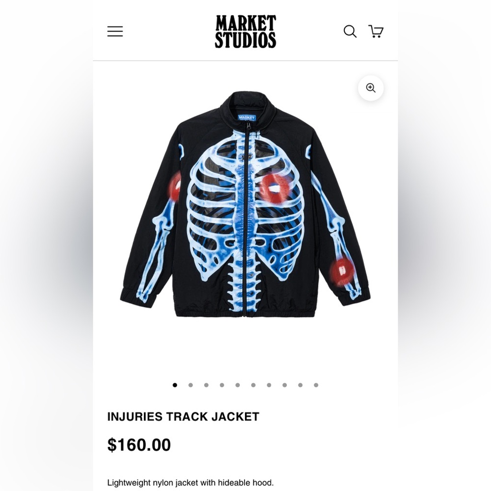 NWT: Market Studios Skeleton Track Jacket
